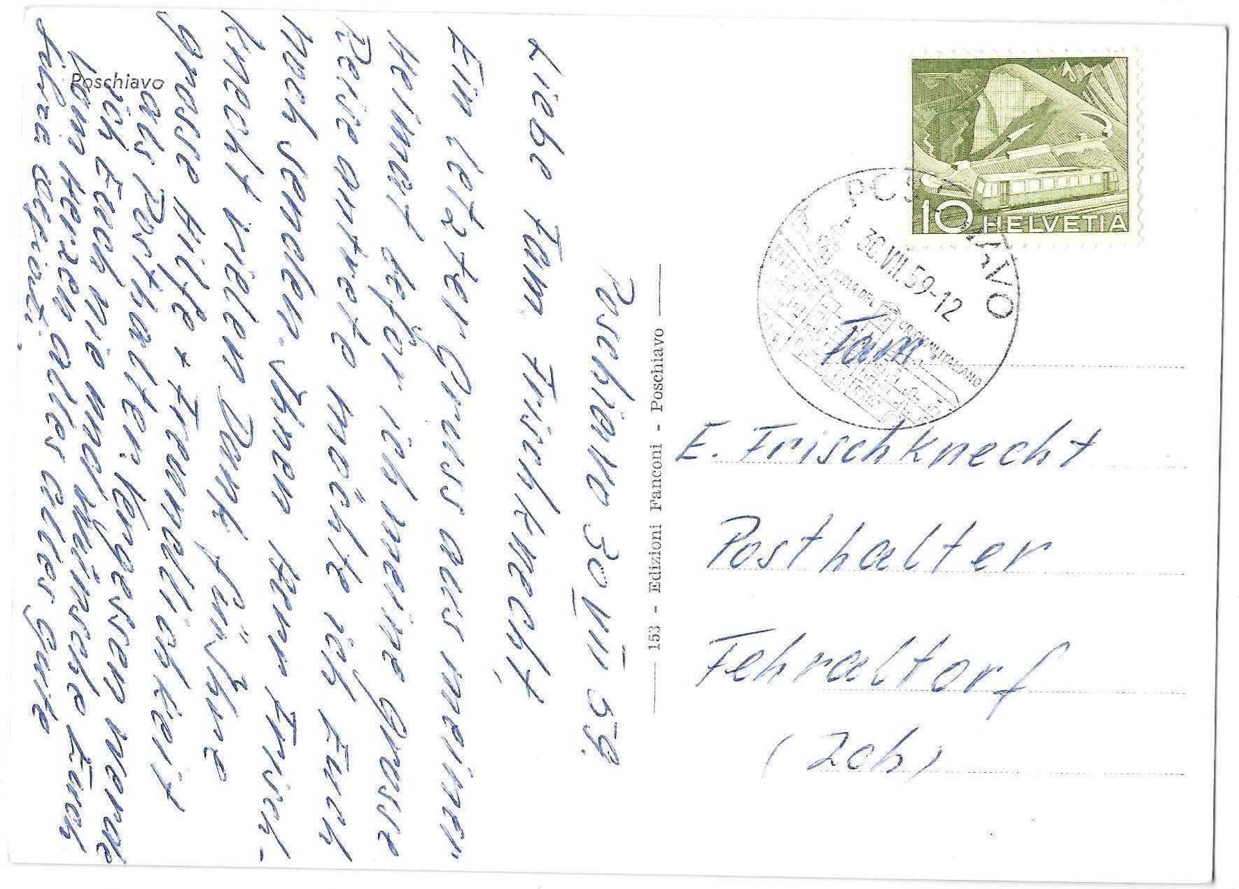 Cartoline postali: Poschiavo Gesamtansicht – Usato da Olten venduto da clotaldi 1