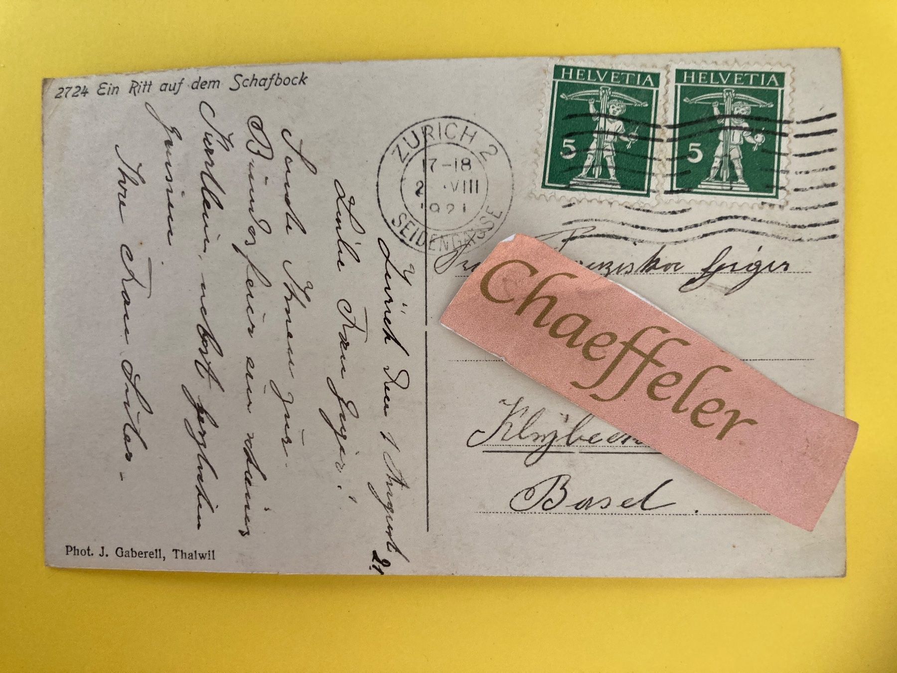 Cartes postales: 1921.  2724 ein Ritt auf dem Schafbock – D'occasion à Zürich par Chaeffeler 1