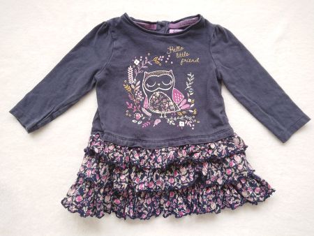 Baby Girl Kleid F&F Gr. 74 100% Baumwolle - Eule geblümt