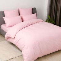 4-teiliges Bettwäsche-Set „HAPPY SLEEP“ 160x210cm Pastellros
