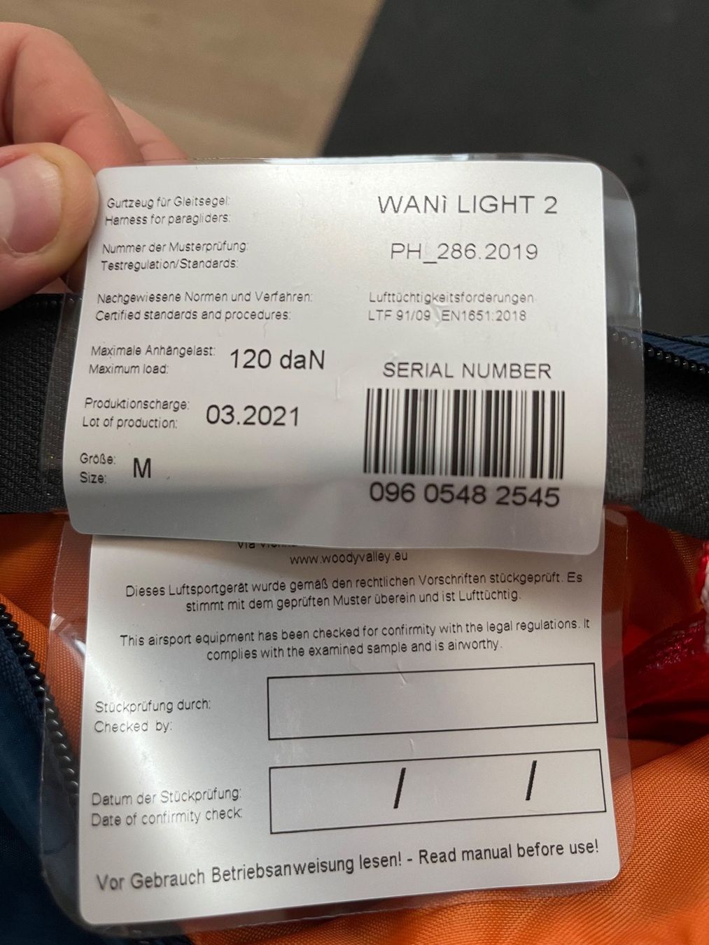 Woody Valley Sport dell'aria & Aquiloni: Wani Ligth 2 Gurtzeug – Usato da Oppligen venduto da luc_rf2v 4