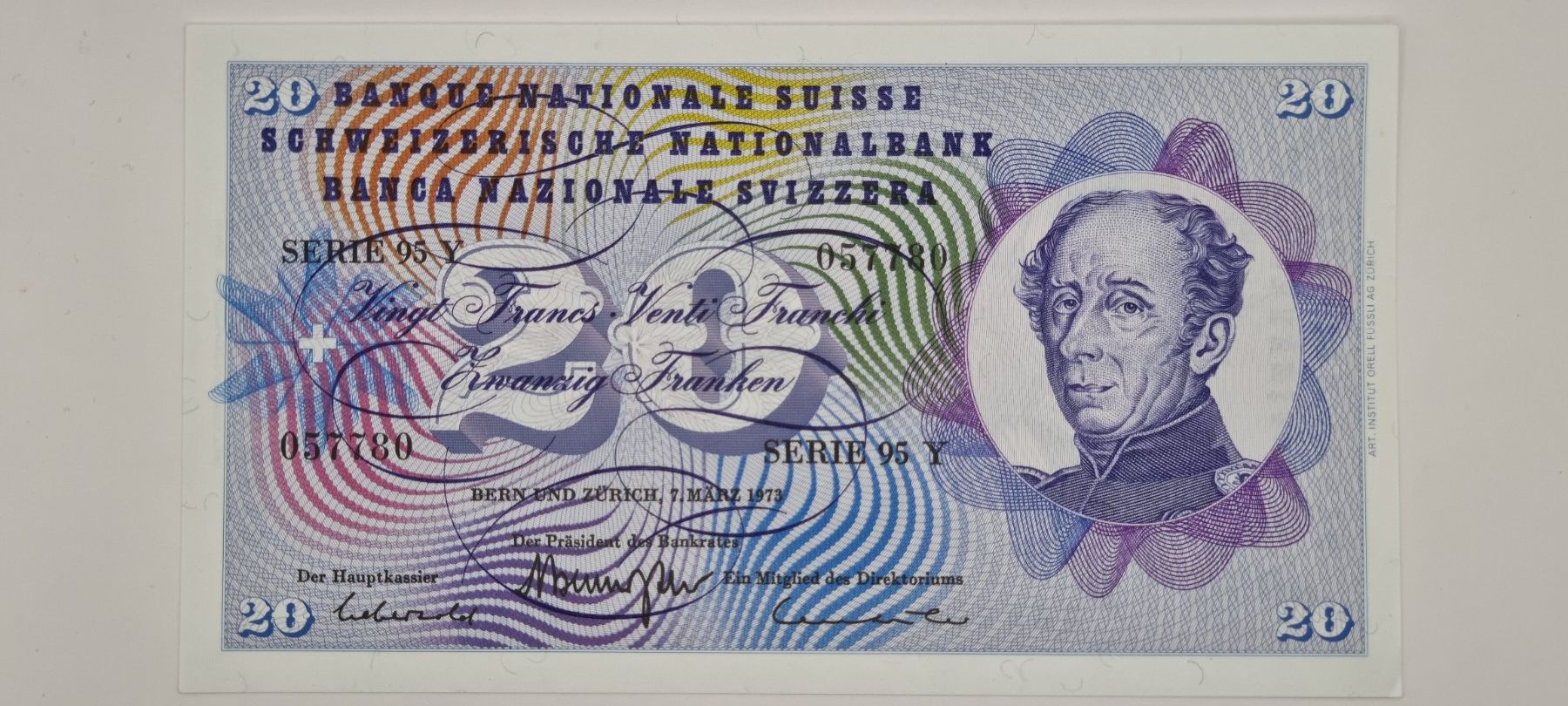 Banconote: Note 20 FR 1973 ungefaltet – Nuovo e nell'imballaggio originale da Bure venduto da chap981