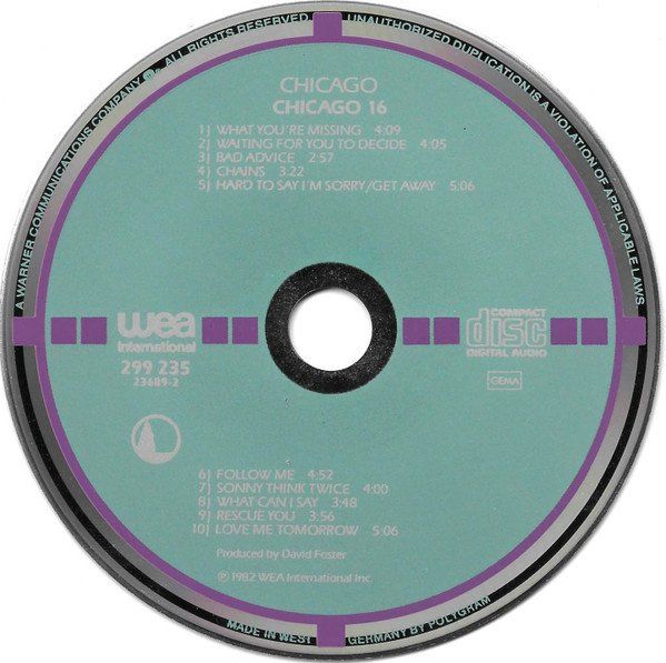 CD: CD Chicago  - 16 (1982, Target CD) – Usato da Möriken AG venduto da mineralia 2