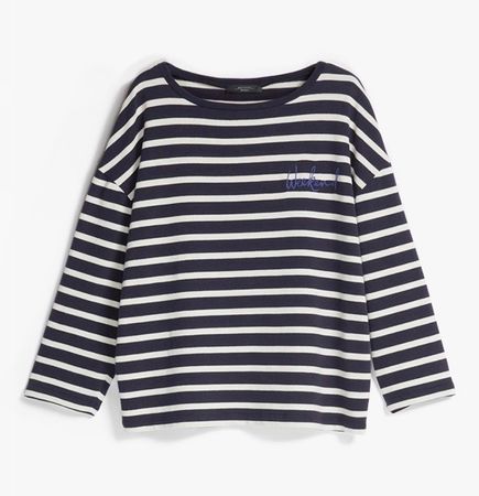 Max Mara Weekend BW Strick Pullover VISTOLA marine weiss M