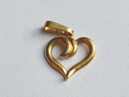 🌔 ⚜️  18K Gold 750 Herz Anhänger 1.39g
