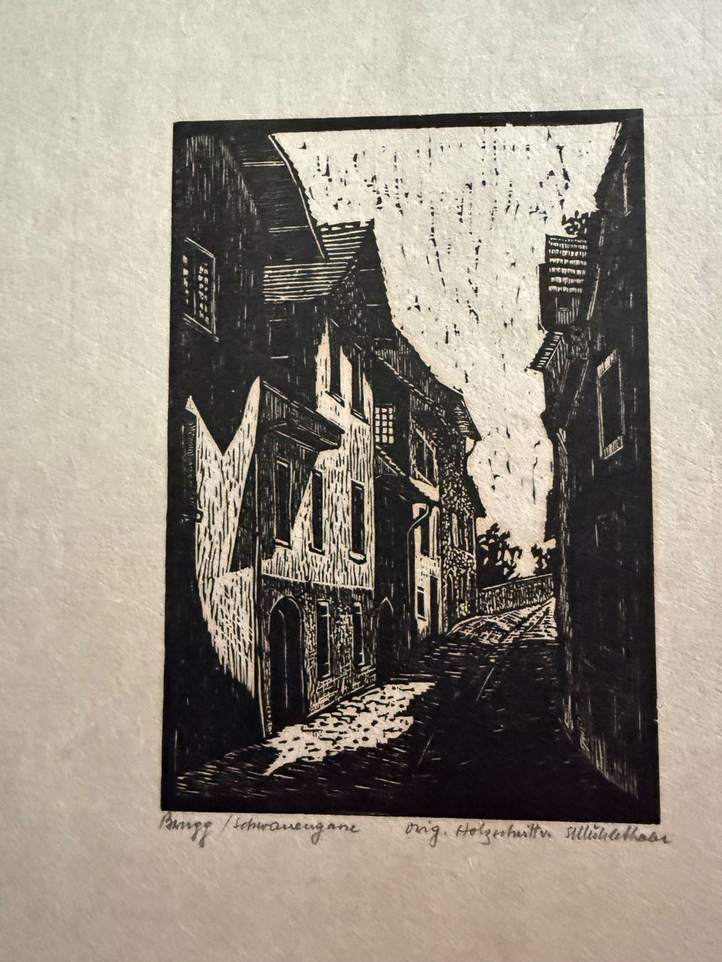 Xilografie: Alt Brugg Original Holzschnitte v. E. Mühlethaler, Brugg – Usato da Birrwil venduto da flint54 2