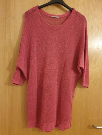 Pull, L, framboise, lin 55%, coton 45%, très bon état