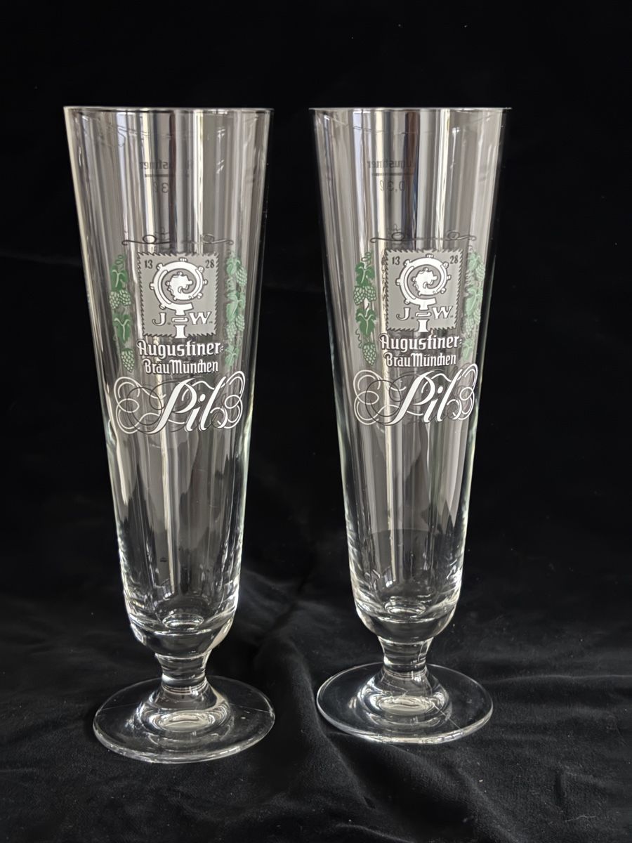 Bicchieri: 2 bicchieri birra, Pils, Augustiner Bräu München – Usato da Castione venduto da semc