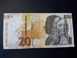 20 Tolarjev Slowenien Banknote, Rarität, Jahrgang 1992
