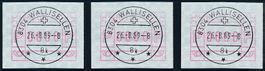 ATM 6III d Rotlila Satz 50 / 80 / 90 Vollstempel