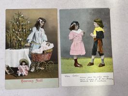 2 alte Weihnachtskarten, Grusskarten, 