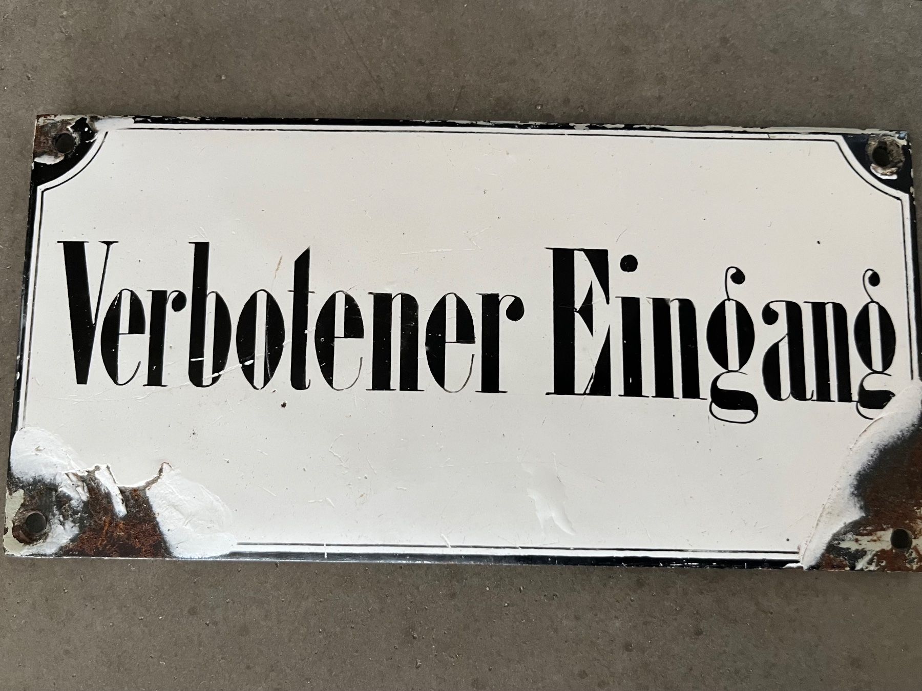 Insegne: Altes Emailschild Verbotener Eingang – Usato da Steffisburg venduto da Reitschel5 1
