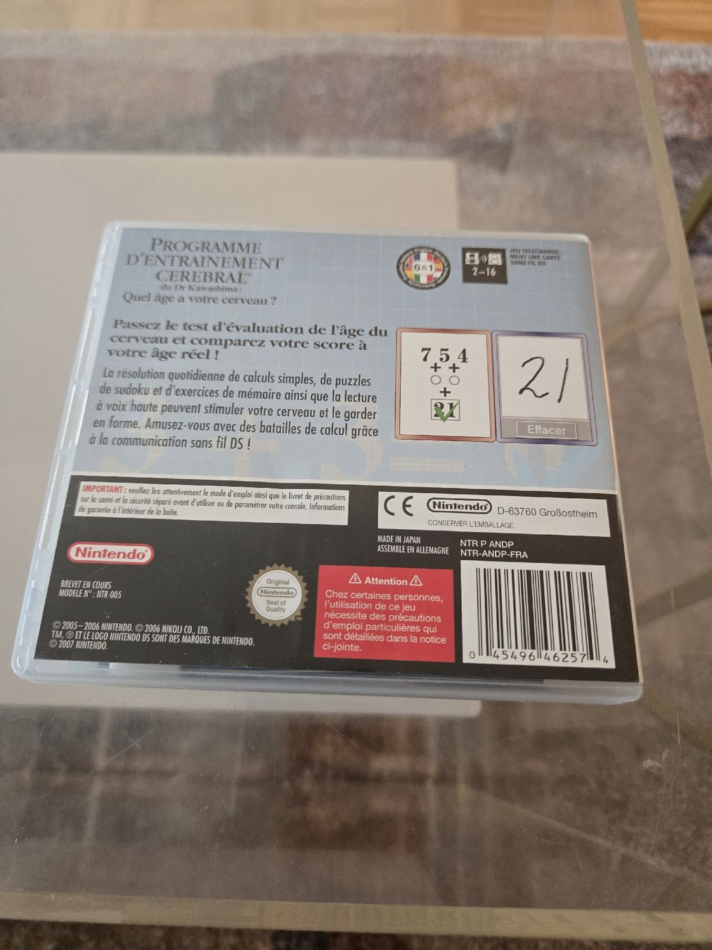 Jeux: Programme d'entrainement cérébrale Nintendo DS – D'occasion à Bussigny par Kfdlt 1
