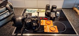 Fotoausrüstung mit Tasche