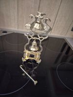 Messing Klingelstaender mit 2 Glocken, vintage, antik