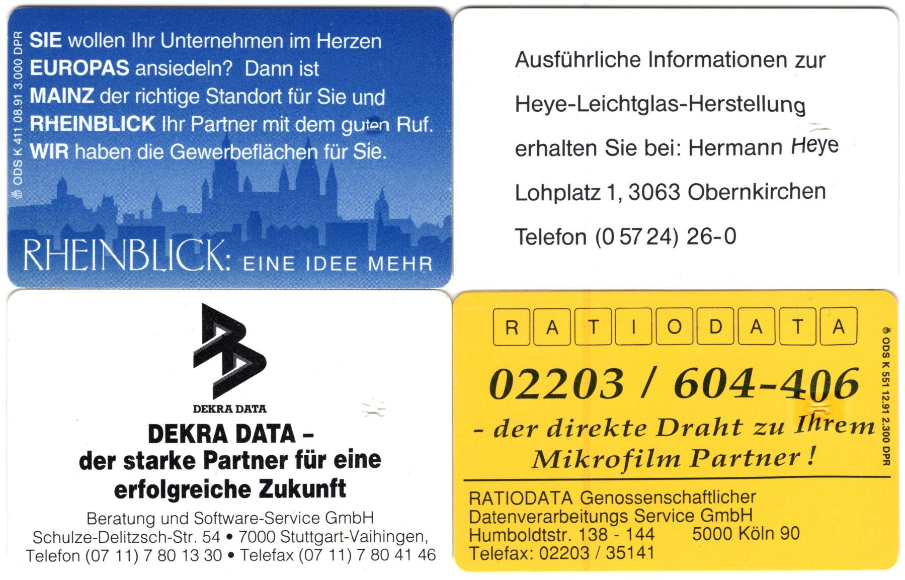 Telefon- & Taxkarten: 4 Dummy Telefonkarten aus Deutschland – Gebraucht aus Eglisau von Chperfins 1