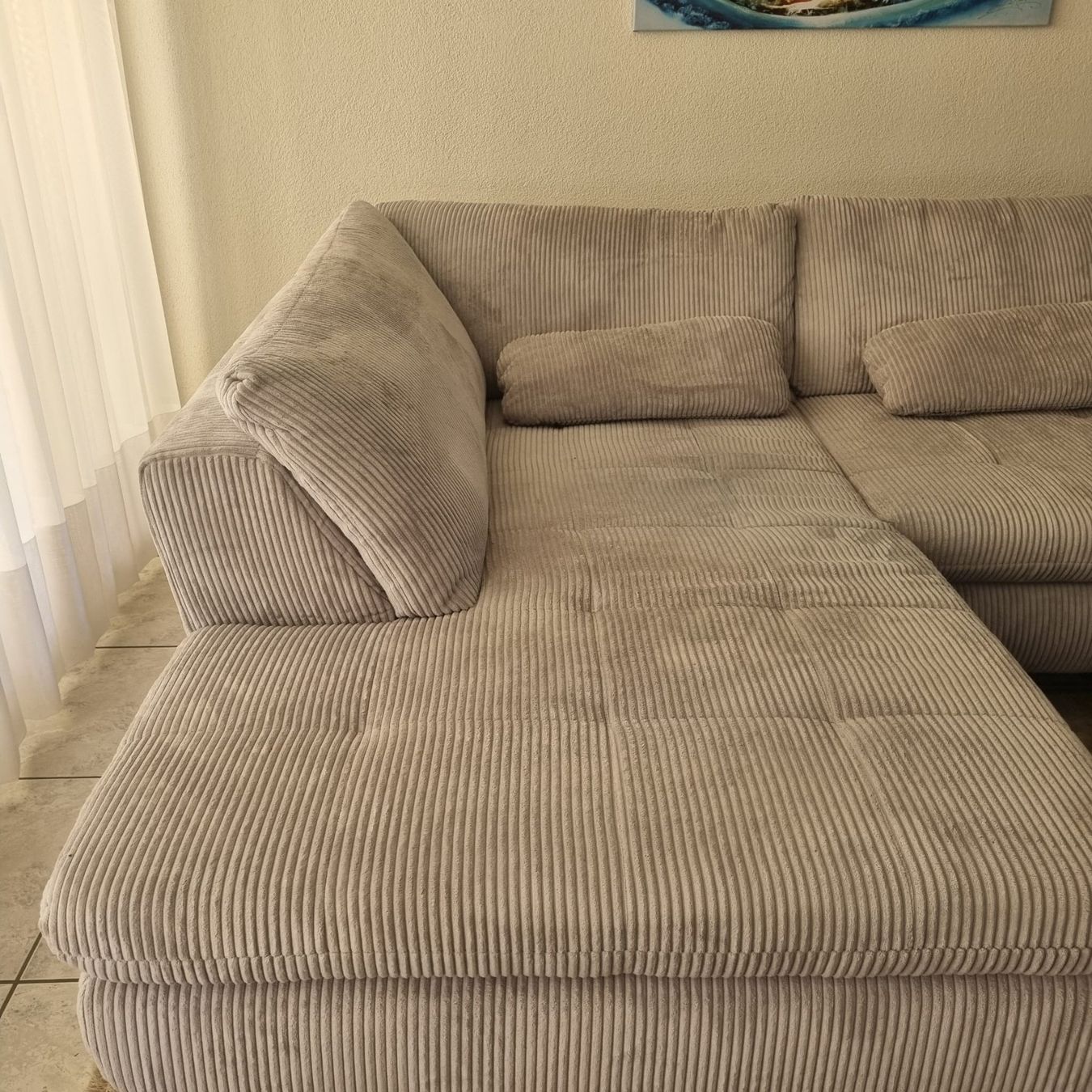 Divani: Ecksofa hellgrau Cordstoff – Usato da Cham venduto da Pilatus97 1