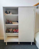 Schuhkommode weiss mit Schiebetür 3 Regale guter Zustand
