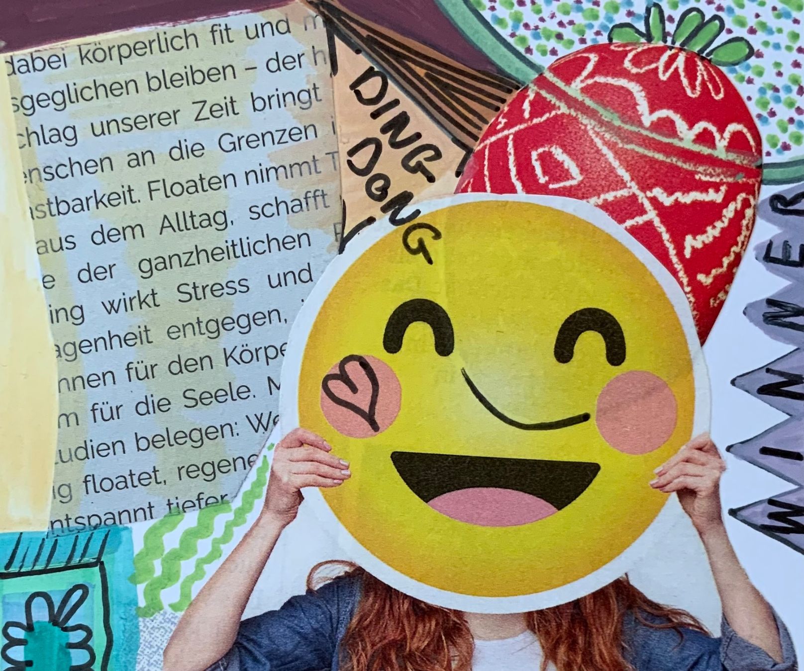 Gemälde: Ding Dong - C. Steffen - Collage - Outsider Art Brut - Karte – Neu und originalverpackt aus Sempach Station von blackhors 4