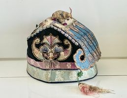 Asiatika antike chinesische Mütze, Unikat Handarbeit No.4