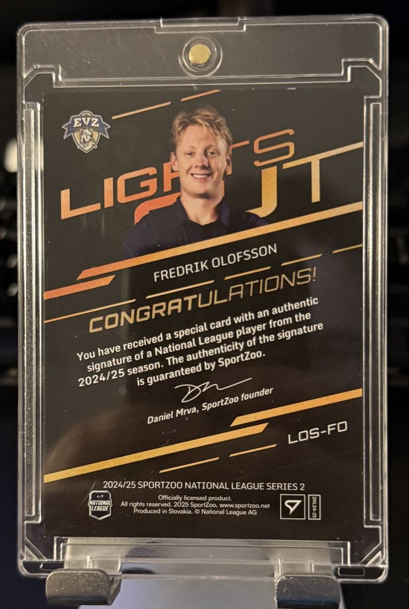 Sportzoo Carte collezionabili: Frederik Olofsson 42/65 Lights Out Auto – Nuovo (secondo la descrizione) da Zauggenried venduto da Puckcollector_NS 1