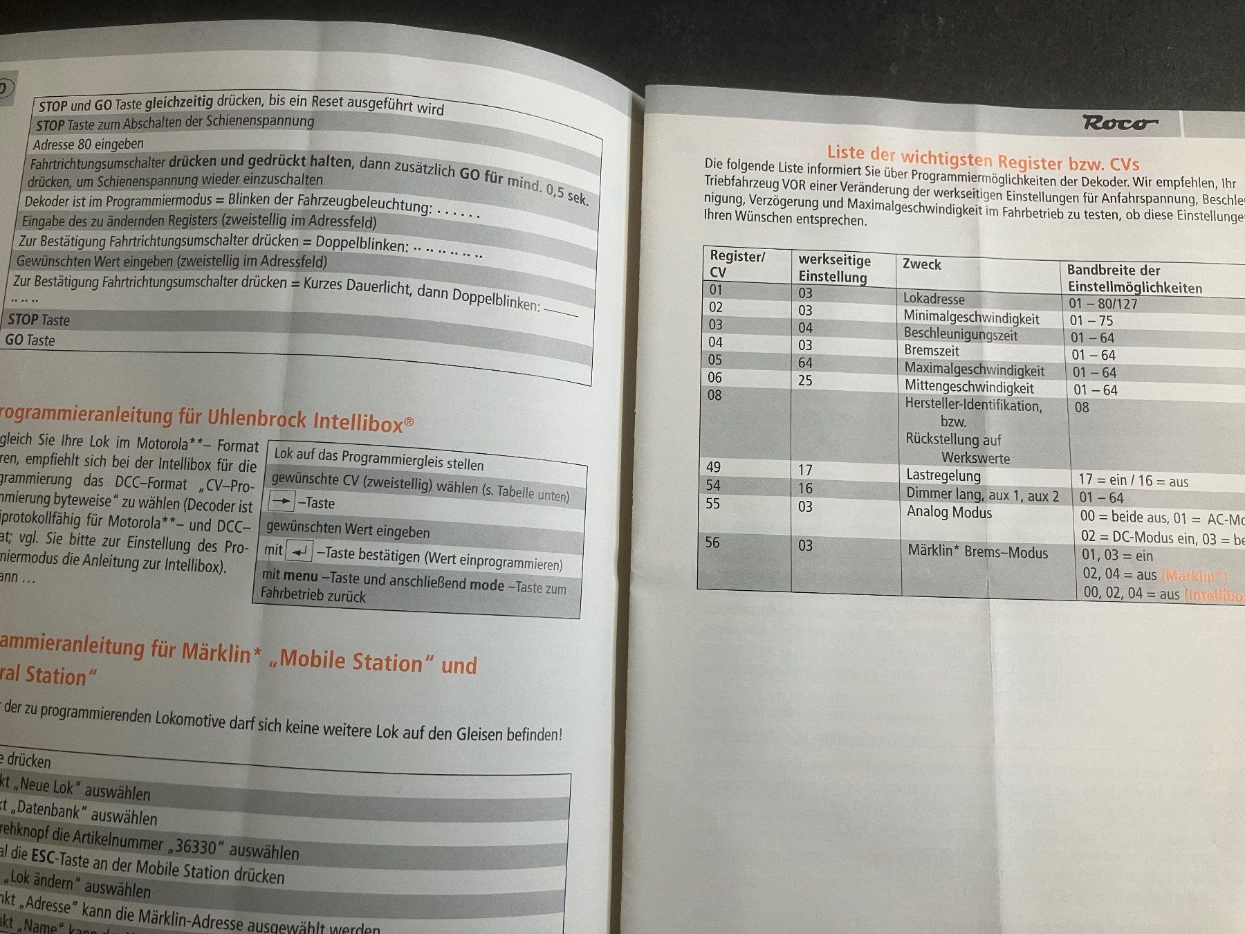 Roco Modelleisenbahnen: Roco Bedienungsanleitung Digital-Lokdecoder (AC) 10738 – Gebraucht aus Interlaken von zingu 3