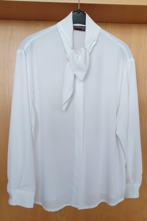 Bluse Damen weiss, langarm, Grösse 42, 100 % Polyester
