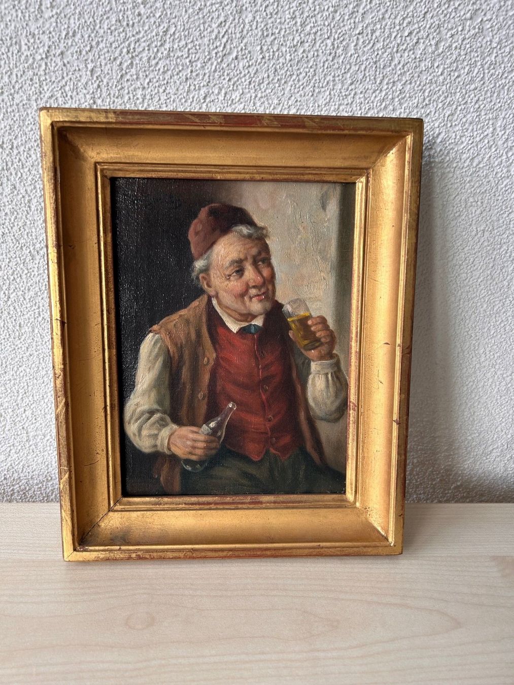 Poster & Bilder: Bild auf Leinwand, Goldrahmen,Trinker – Gebraucht aus Mels von fre_kqy2