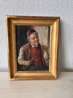 Bild auf Leinwand, Goldrahmen,Trinker