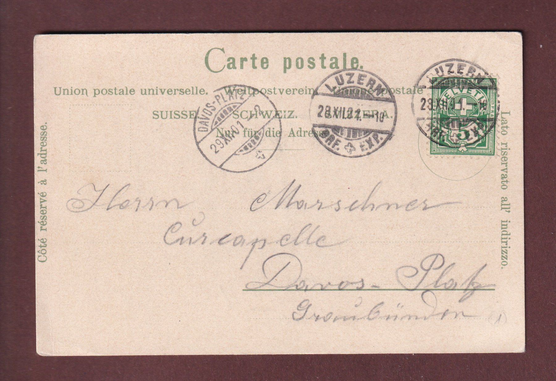 Ansichtskarten: Gruss aus LUZERN - 1901 – Gebraucht aus Pully von nicecards 1