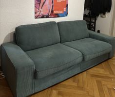 Petrolblaues IKEA Kivik 3er Sofa in gutem Zustand