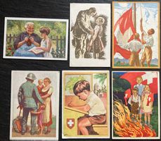 1928 -1930, 6x Bundesfeierkarten No 47 - 52 (*), SBK 67 Fr.