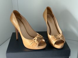 Prada Peeptoe Leder High Heels Schuhe Gr. 38