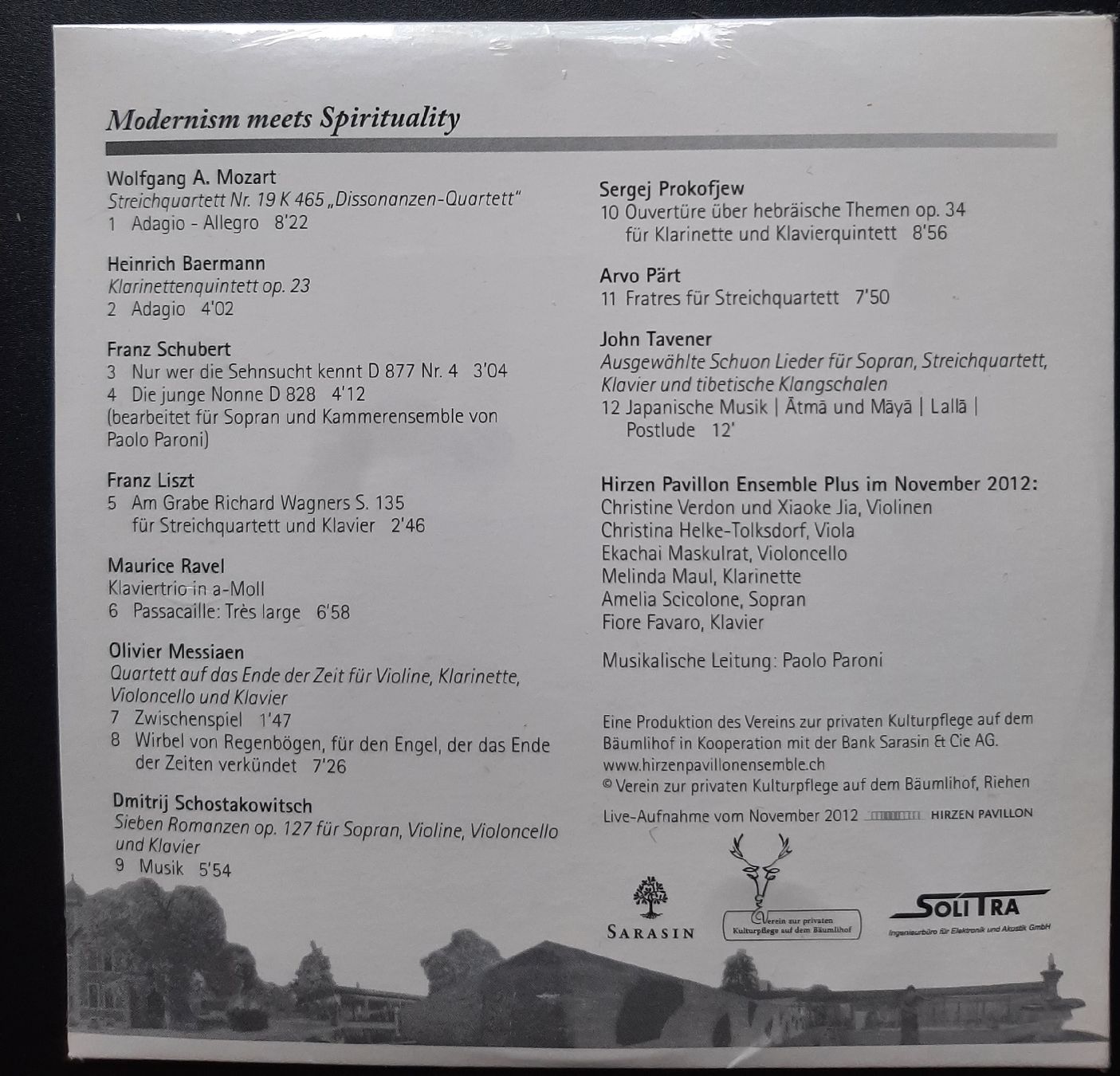 CD: CD "Modernism meets Spirituality" Hirzen-Ensemble Plus – Nuovo e nell'imballaggio originale da Basel venduto da DavidAusBasel 1