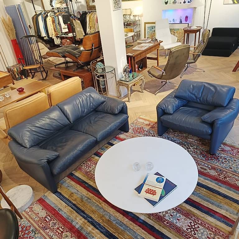 Cassina Divani: Cassina Maralunga Sofa + Sessel  Leder – Usato da Zürich venduto da style-and-design.zh 2