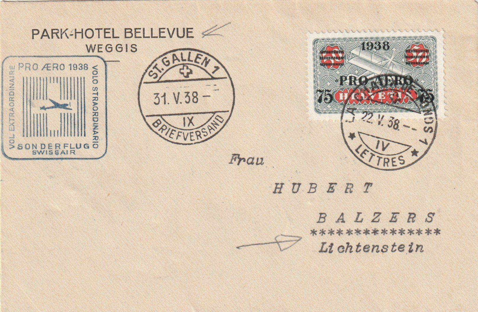 Tous les timbres: Flugpost Pro Aero 1938 – D'occasion à Rorschacherberg par fratovi2