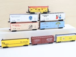 8 x US Güterwagen Set - schöne Modelle - Spur N