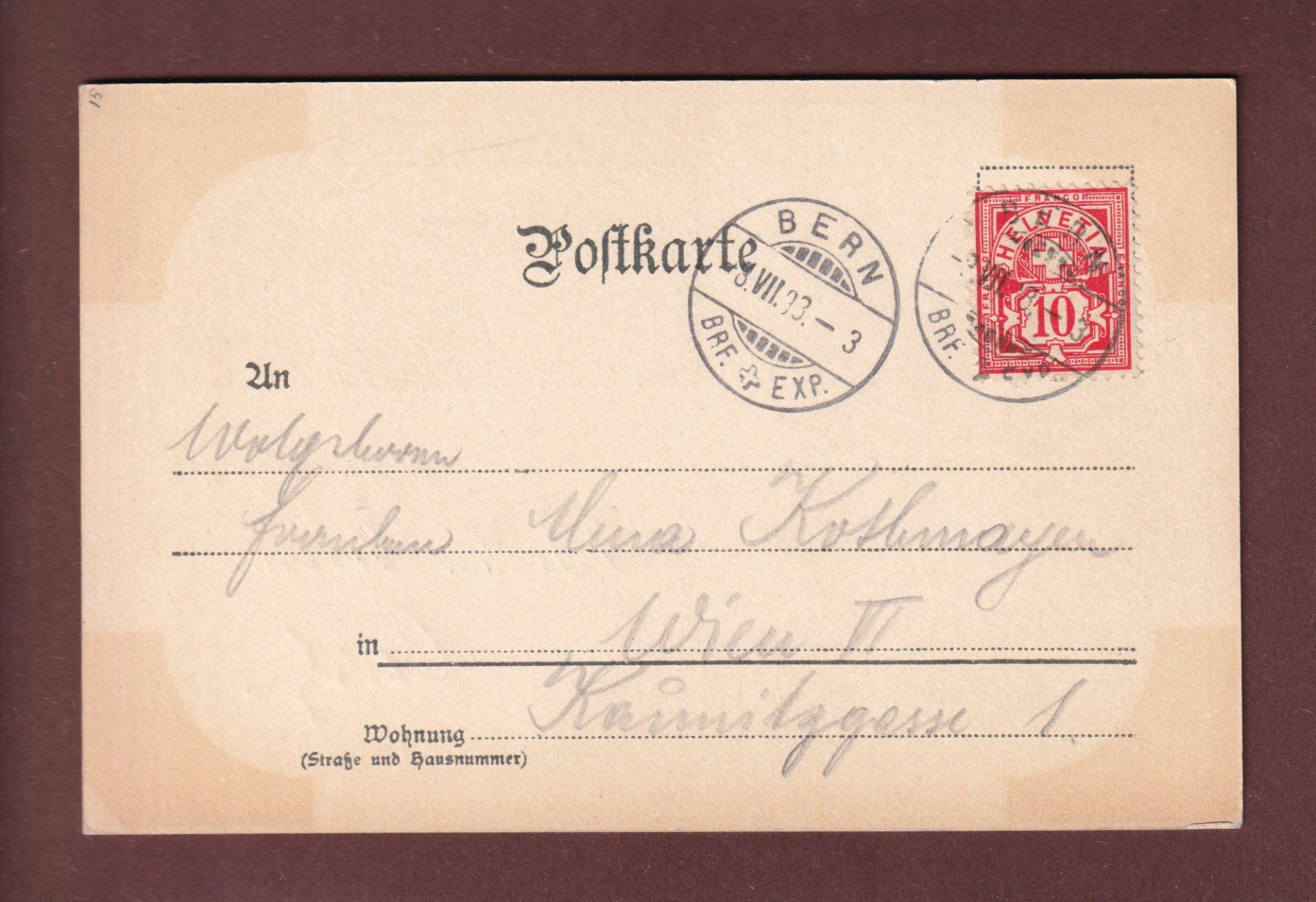 Cartoline postali: BERN - 1898 – Usato da Pully venduto da nicecards-shop 1