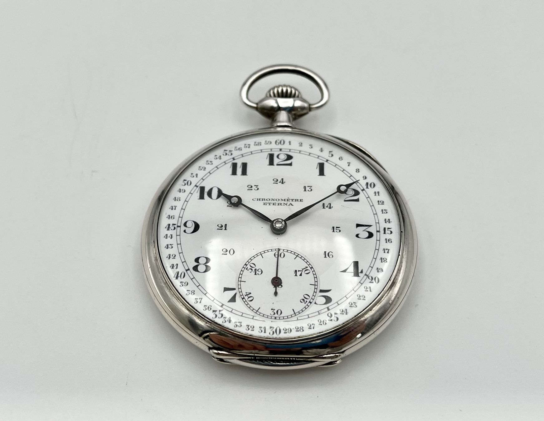 Eterna Uhren: Eterna Chronometer Taschenuhr 0.800 Silber Handaufzug – Gebraucht aus Aarau von  1