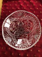 Vintage Kristallschale, Teller mit Vogelmotiv