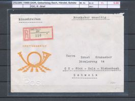 1985 DDR, Geburtstag Bach, Händel, Schütz, FDC, R - Brief