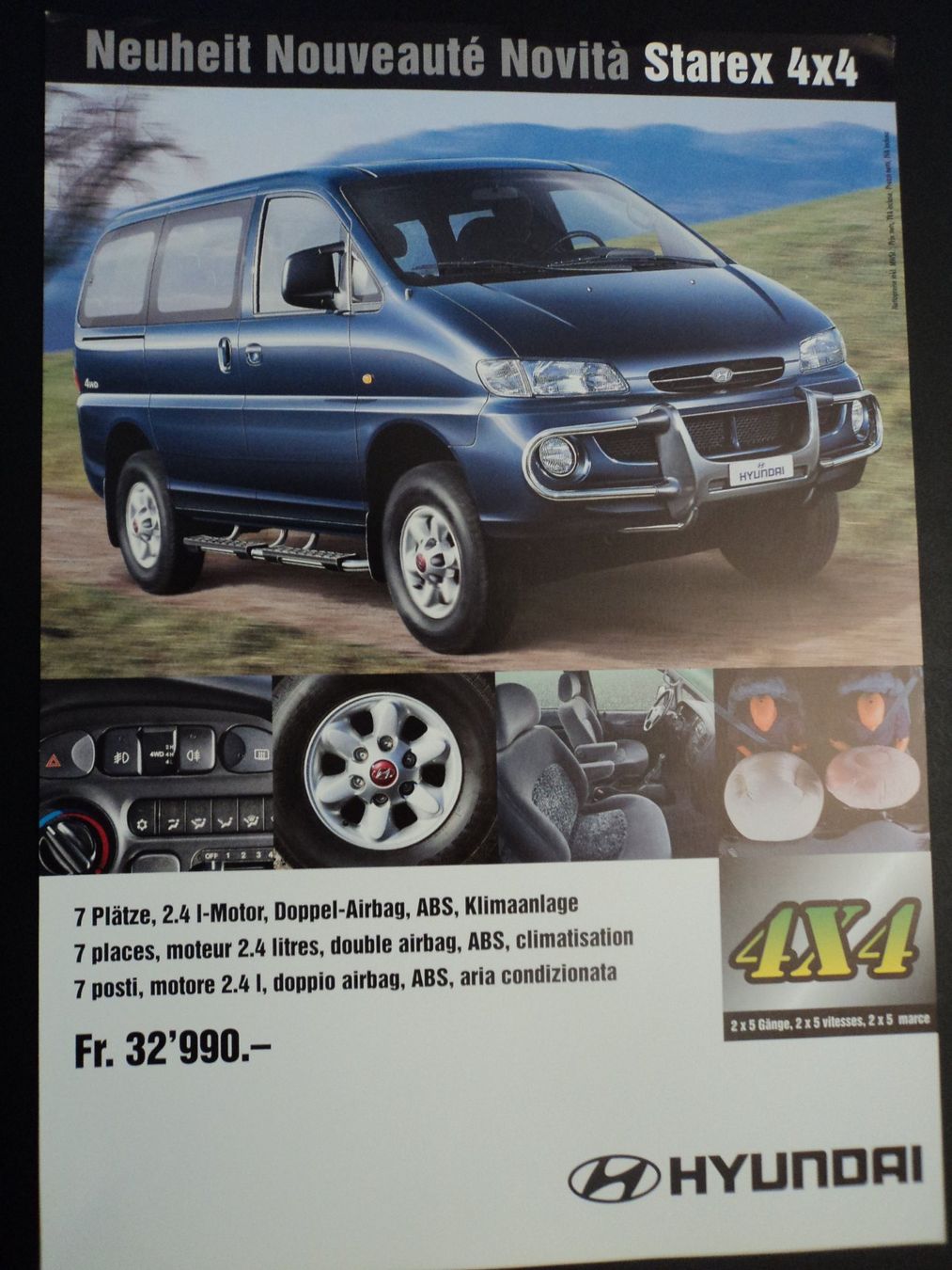 Hyundai Documenti: Prospekt Hyundai Starex 4x4 – Usato da Schwarzenburg venduto da modelCARama