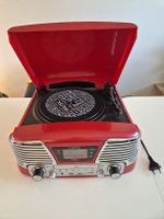 Bigben TD79 Red Plattenspieler Digital Radio CD USB 