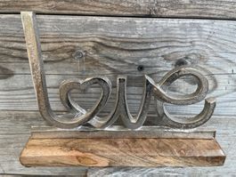 Love/Dekoration/Holz und Alu/NEU/OVP