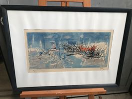Gerahmte Lithographie, signiert, datiert, limitiert 95/110