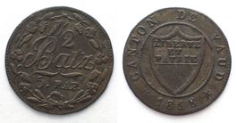 WAADT 1/2 Batzen 1818 Billon vz!