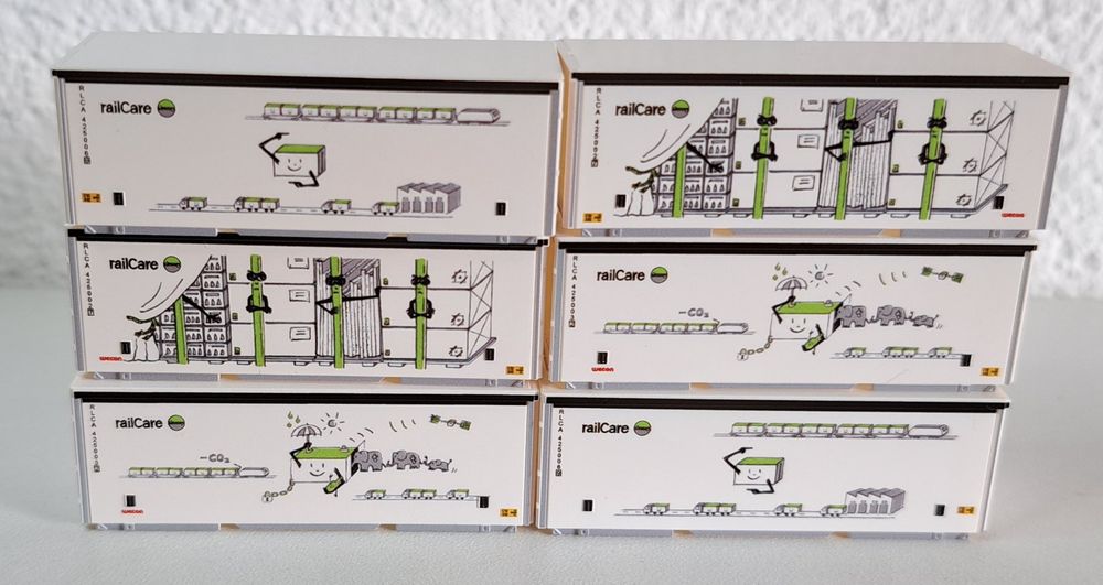 RhB Container 6 Stück für alle Rungenwagen von Kato Spur N (Neu (gemäss ...