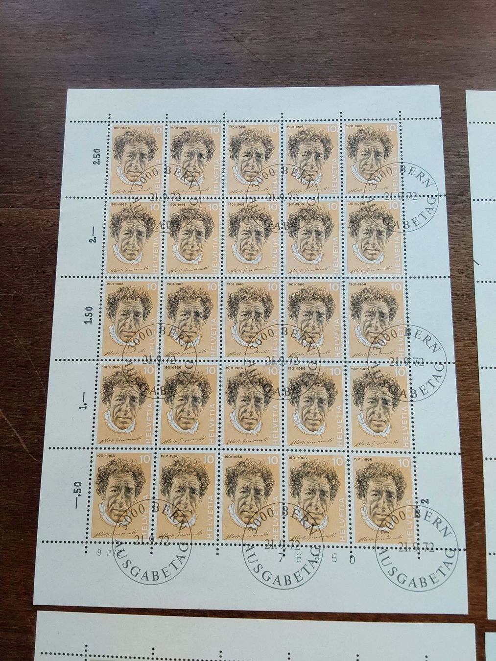 Alle Briefmarken: Erni Hans. 1972 Briefmarkenbogen  – Gebraucht aus Steinach von Chilli1957 1