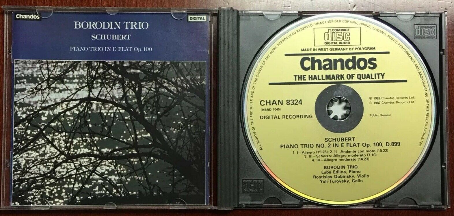 CDs: Borodin Trio - SCHUBERT Piano Trio E Flat Op. 100 - CD – Gebraucht aus Genève von Cockattoo 1
