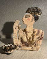 Égyptienne Porte-bijoux céramique d’art raku pièce uniqu